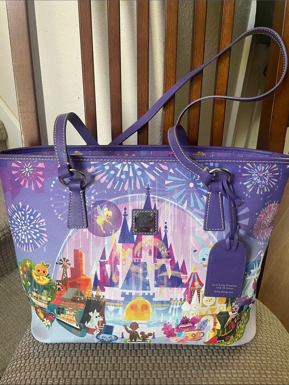 Dooney & Bourke Joey Chou Purple Multicolor Disney Castle Tote